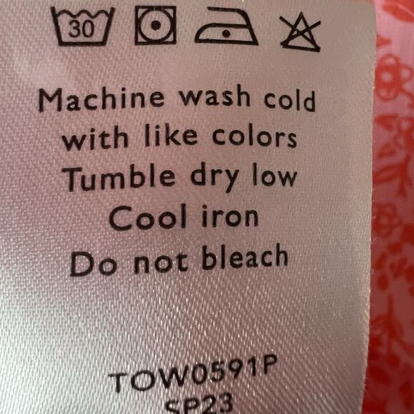 Draper James Top Floral 2X Ruffle Cottage Core Peasant Orange Sheer Long Sleeve - Picture 8 of 10